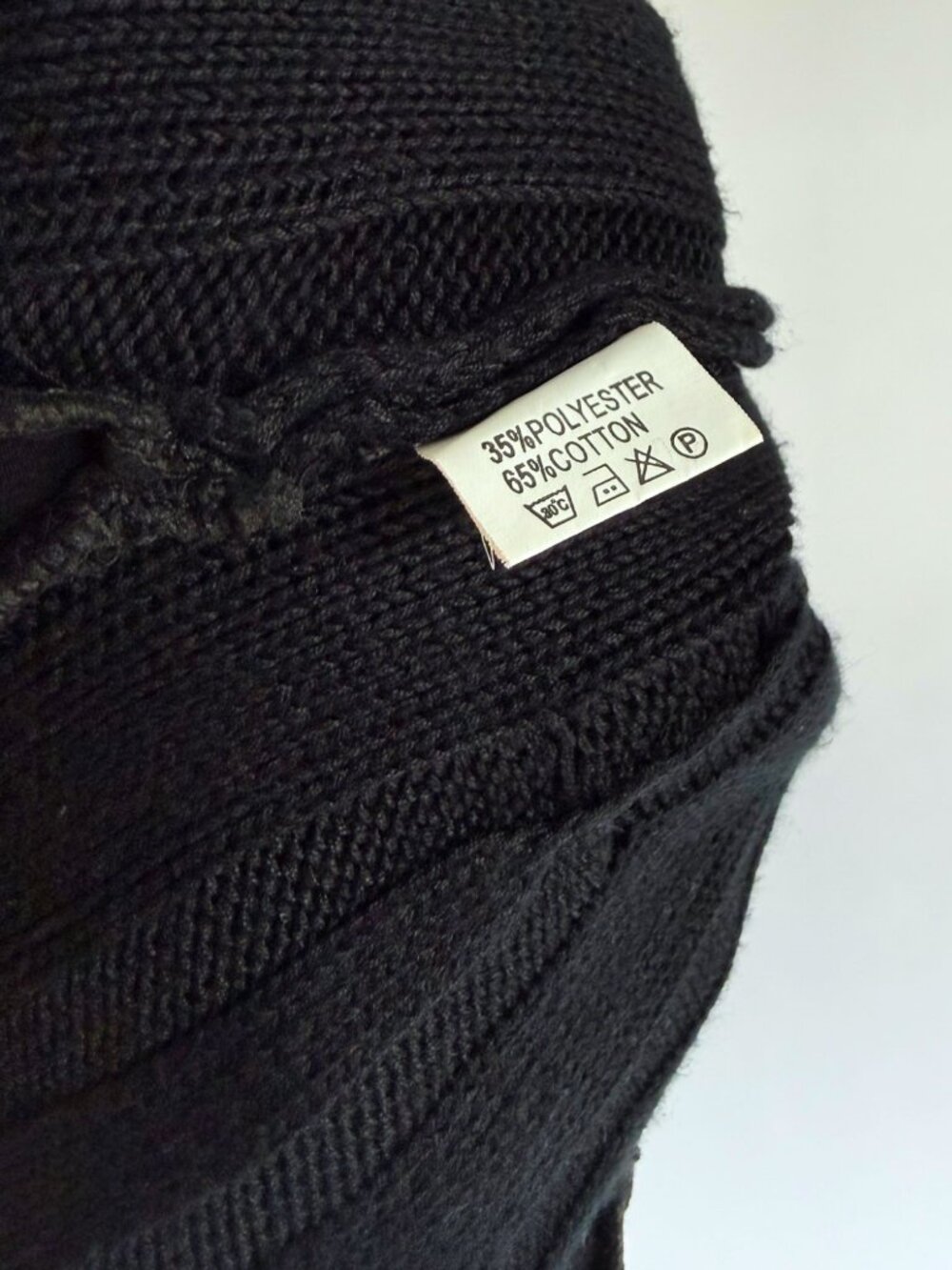 Vintage Lulu M Paris 90s Gothic Midi Dress Mixed Media Knit Sheer Black S - Picture 7 of 7